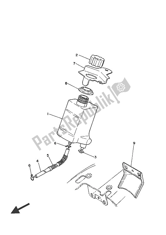 All parts for the Oil Tank of the Yamaha PW 50 2016