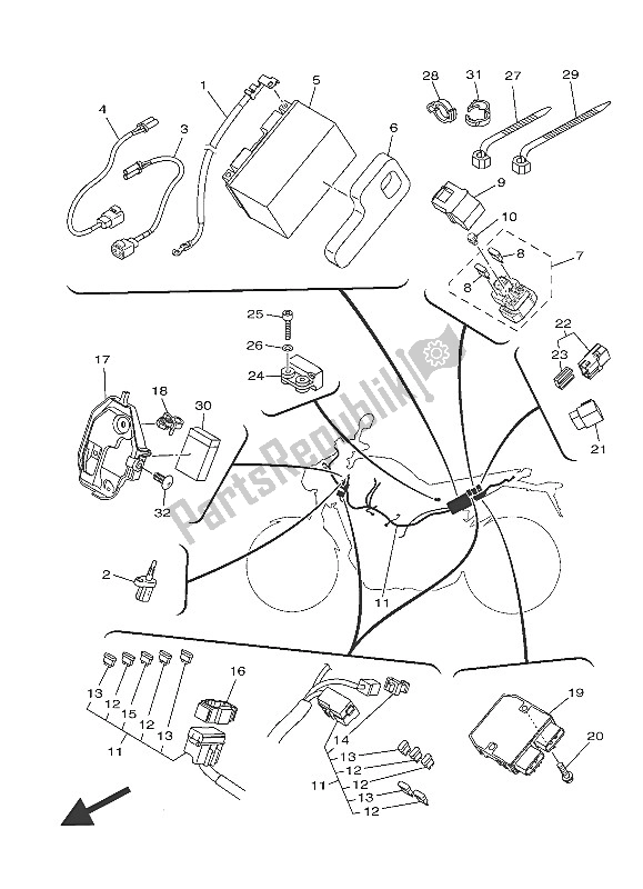 Tutte le parti per il Elettrico 1 del Yamaha MT 09 900 2016
