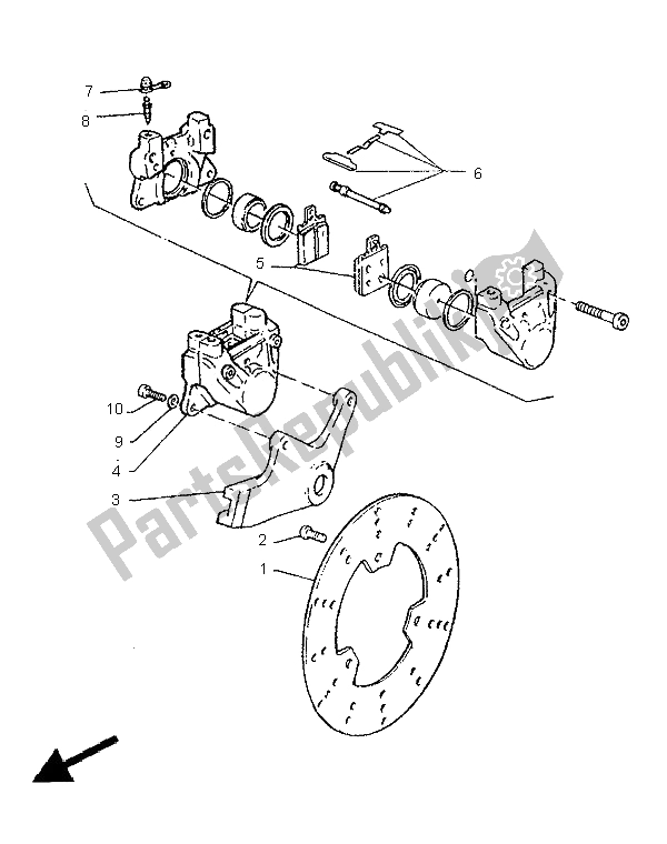 Todas las partes para Pinza De Freno Trasero de Yamaha SZR 660 1995