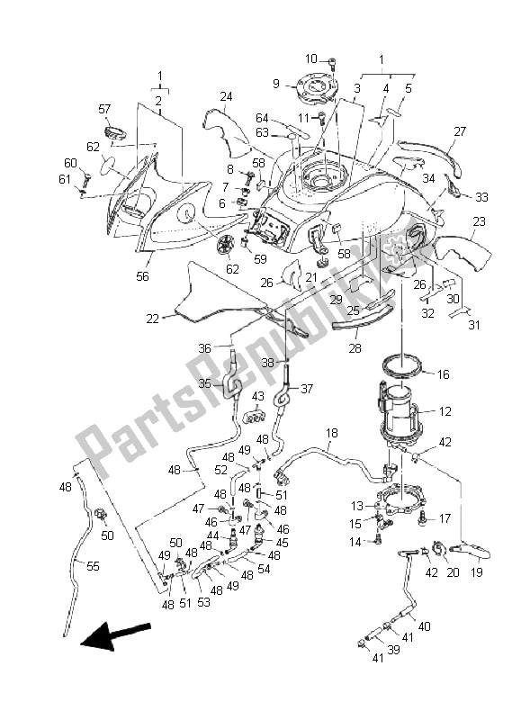 Tutte le parti per il Serbatoio Di Carburante del Yamaha MT 01S 1670 2009