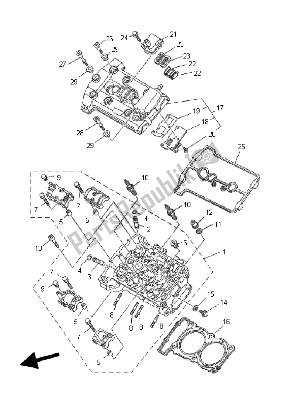 Todas las partes para Cabeza De Cilindro de Yamaha TDM 900A 2007