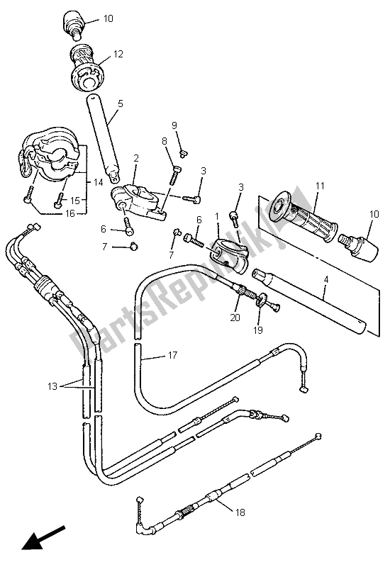 Toutes les pièces pour le Poignée Et Câble De Direction du Yamaha YZF 600R Thundercat 1996