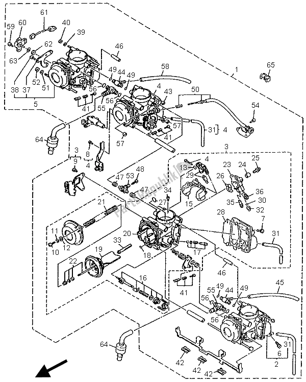 Tutte le parti per il Carburatore Alternato del Yamaha YZF 750R 1996