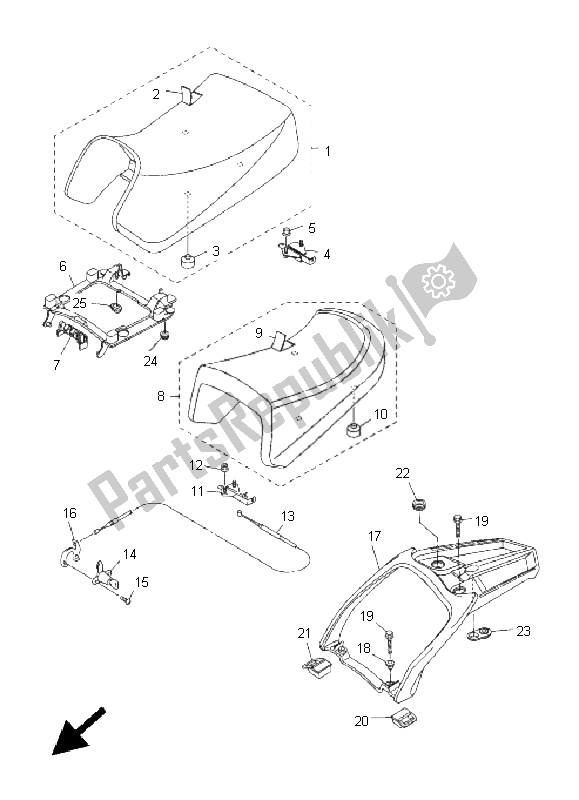 Tutte le parti per il Posto A Sedere del Yamaha FJR 1300A 2008