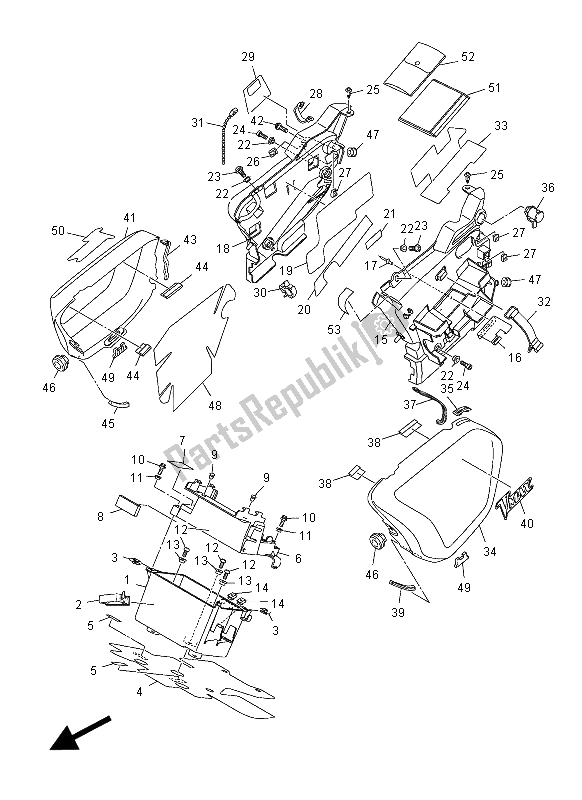 Todas las partes para Cubierta Lateral 2 de Yamaha VMX 17 1700 2012