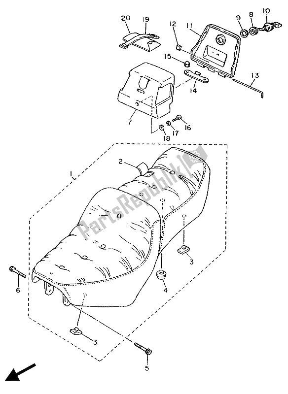 Toutes les pièces pour le Siège du Yamaha XV 1100 Virago 1989