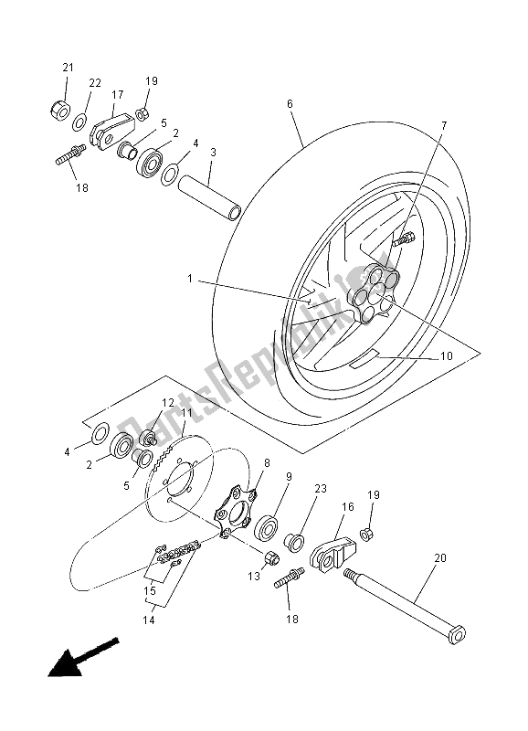 Todas las partes para Rueda Trasera de Yamaha TZ 250 2000