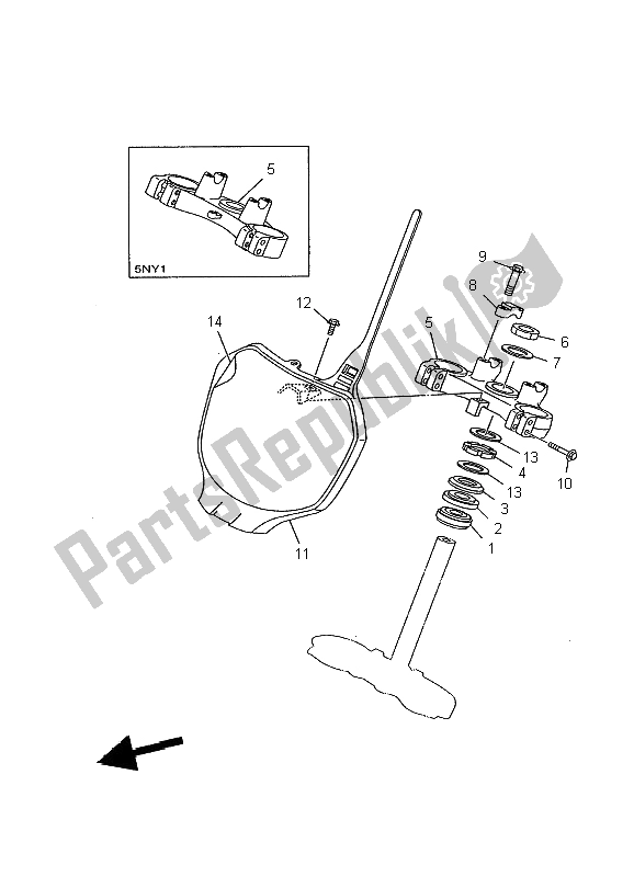 Wszystkie części do Sterowniczy Yamaha YZ 125 2002