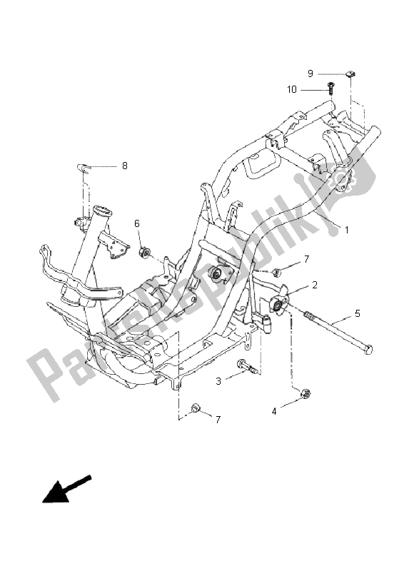 All parts for the Frame of the Yamaha CW 50N BWS 2008