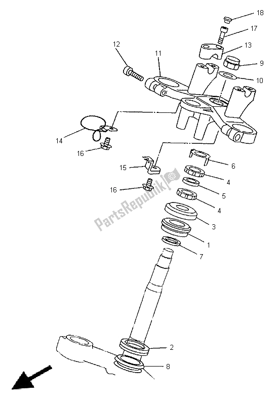 All parts for the Steering of the Yamaha TDM 850 1996