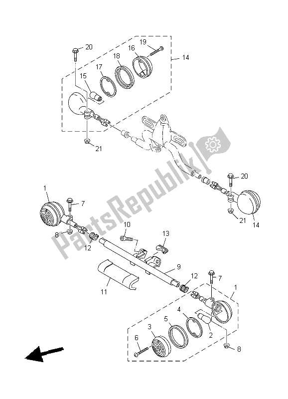 Todas las partes para Luz Intermitente de Yamaha XVS 650A Dragstar Classic 2004