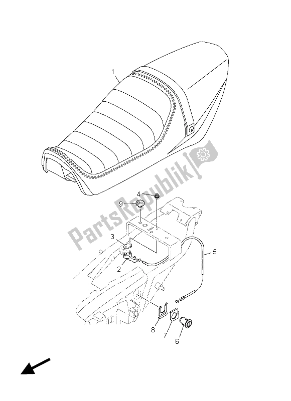 All parts for the Seat of the Yamaha XJR 1300C 2015