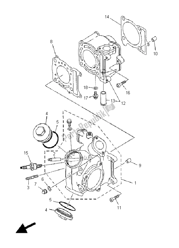 Todas as partes de Cabeça De Cilindro do Yamaha YP 125R E Majesty 2008