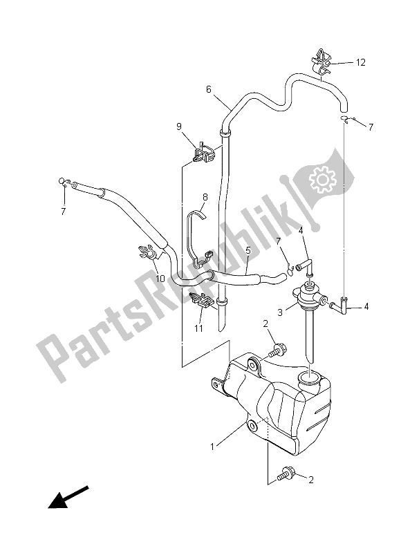 All parts for the Tank Recovery of the Yamaha XT 1200Z 2015