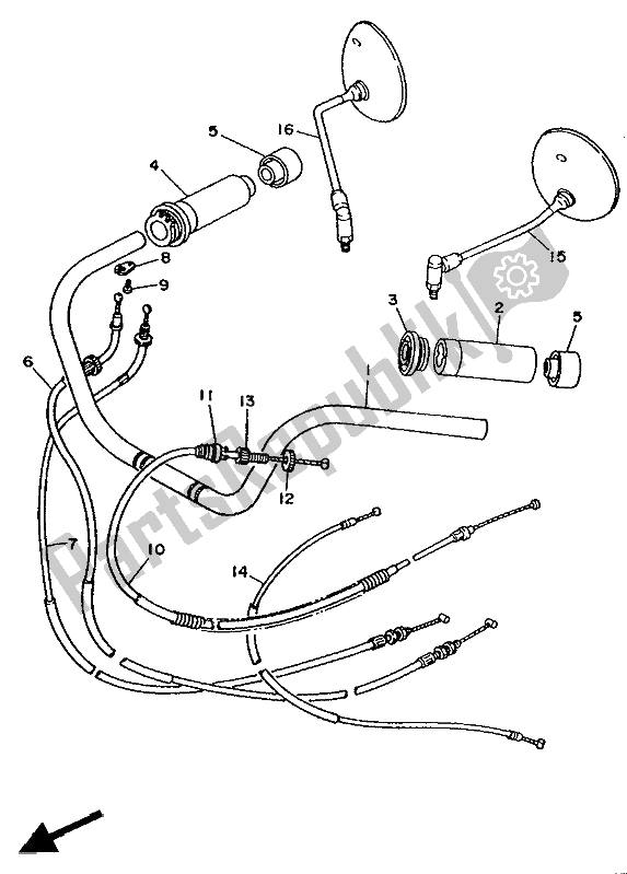 Toutes les pièces pour le Poignée Et Câble De Direction du Yamaha XV 1100 Virago 1991