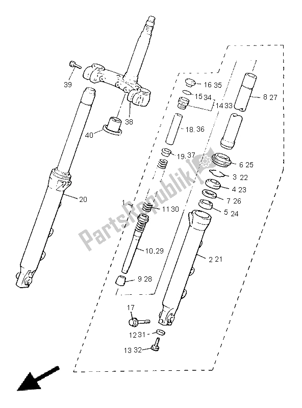 Tutte le parti per il Forcella Anteriore del Yamaha V MAX 12 1200 1996