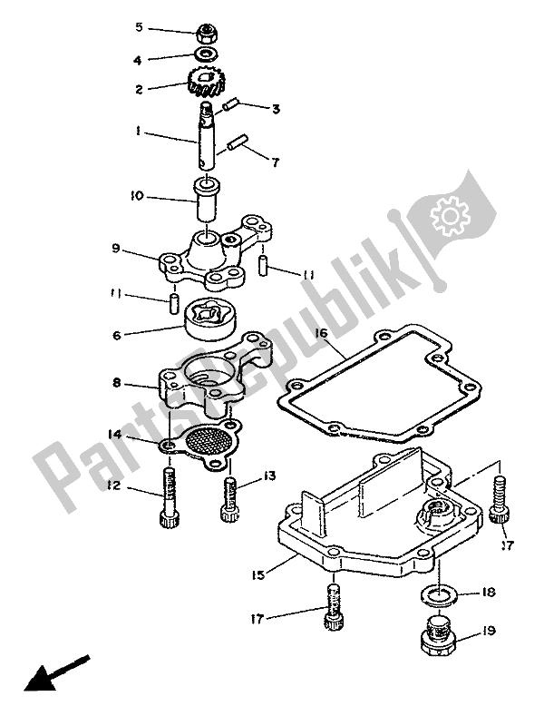 Todas las partes para Bomba De Aceite de Yamaha TZ 250S 1986