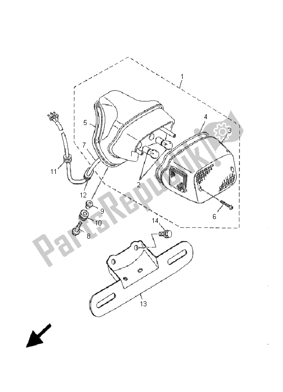 Todas las partes para Luz De La Cola de Yamaha XV 535 Virago 25 KW 2001