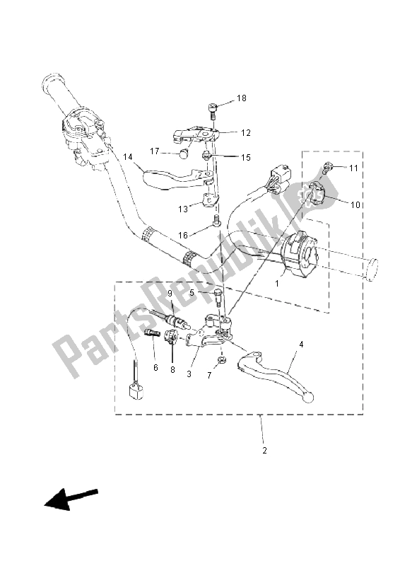 Todas las partes para Interruptor De Palanca Y Palanca de Yamaha YZF 450R SE 2011