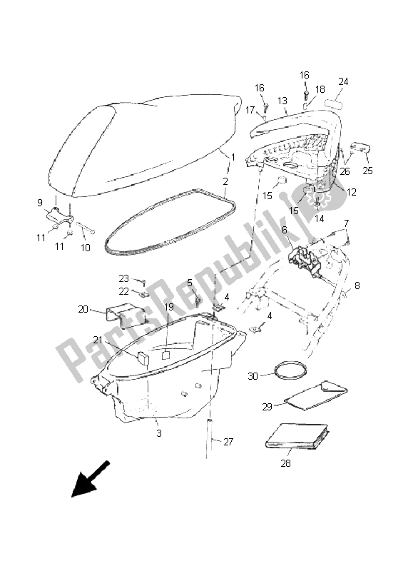 All parts for the Seat of the Yamaha CS 50R AC JOG 2008