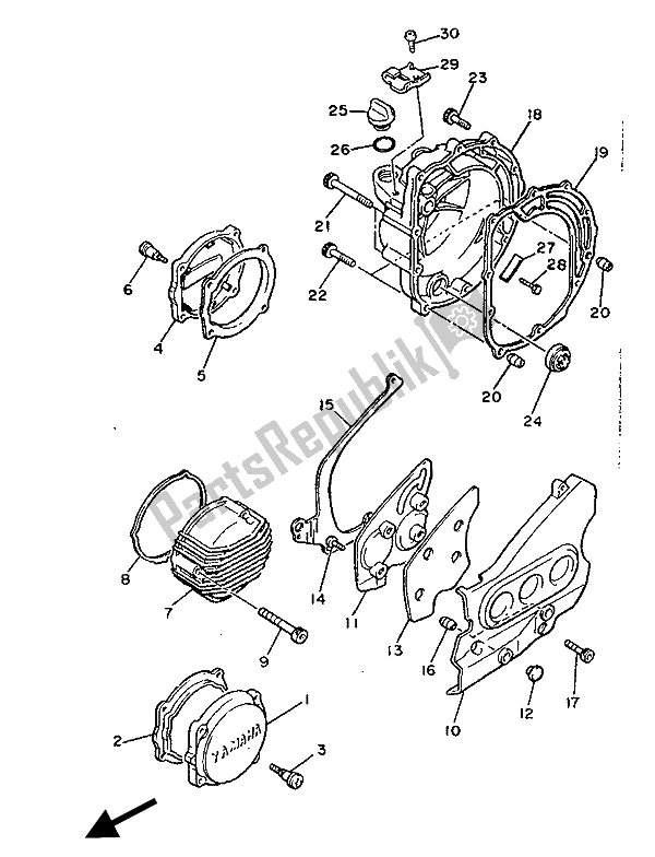 Tutte le parti per il Coperchio Del Carter 1 del Yamaha FZ 600 1986