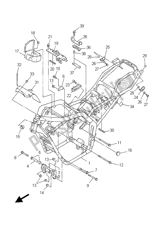 All parts for the Frame of the Yamaha FZS 600 Fazer 2003