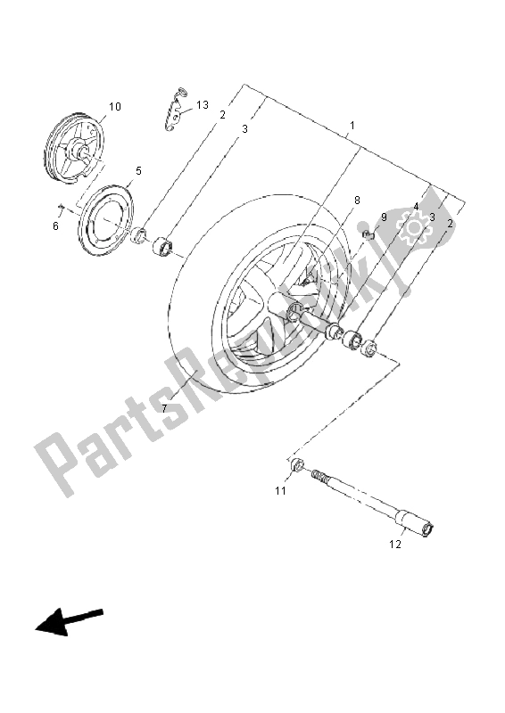 All parts for the Front Wheel of the Yamaha YP 250 RA X MAX 2011