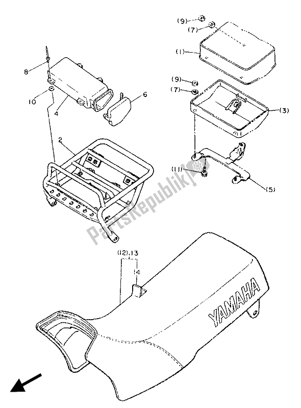 Todas las partes para Alternativo (chasis) de Yamaha XT 600 1989