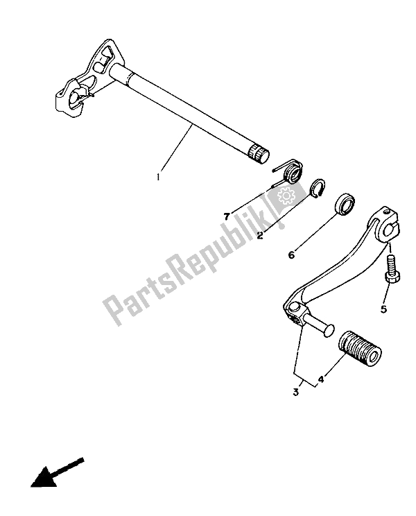 All parts for the Shifter of the Yamaha DT 125 LC 1987