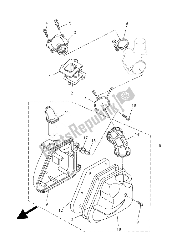 All parts for the Intake of the Yamaha NS 50 2013