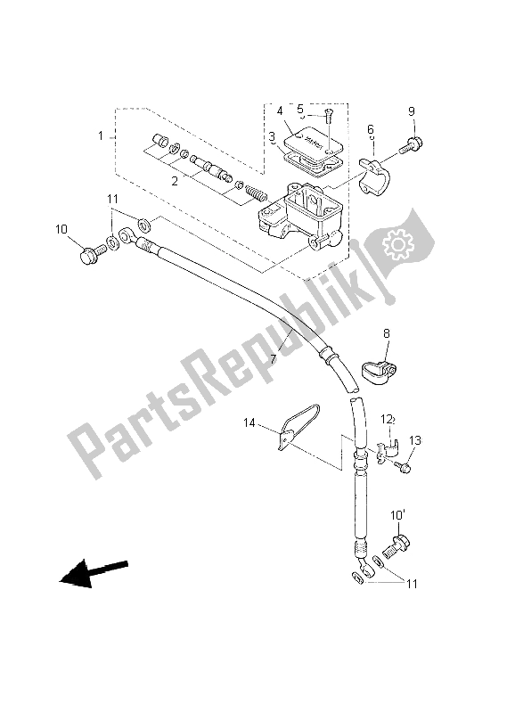 All parts for the Front Master Cylinder of the Yamaha XT 600E 2002