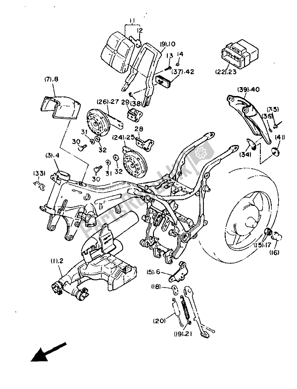 Todas las partes para Alternativo (carburador) de Yamaha XV 1000 Virago 1986