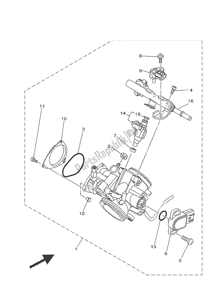 Wszystkie części do Zespó? Korpusu Przepustnicy 1 Yamaha YXM 700E 2016