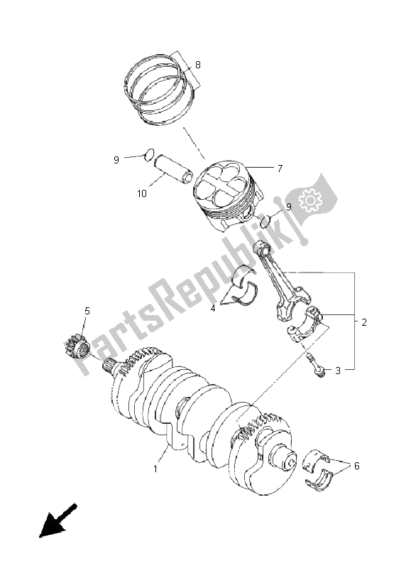 Tutte le parti per il Albero Motore E Pistone del Yamaha FZ1 NA Fazer 1000 2011