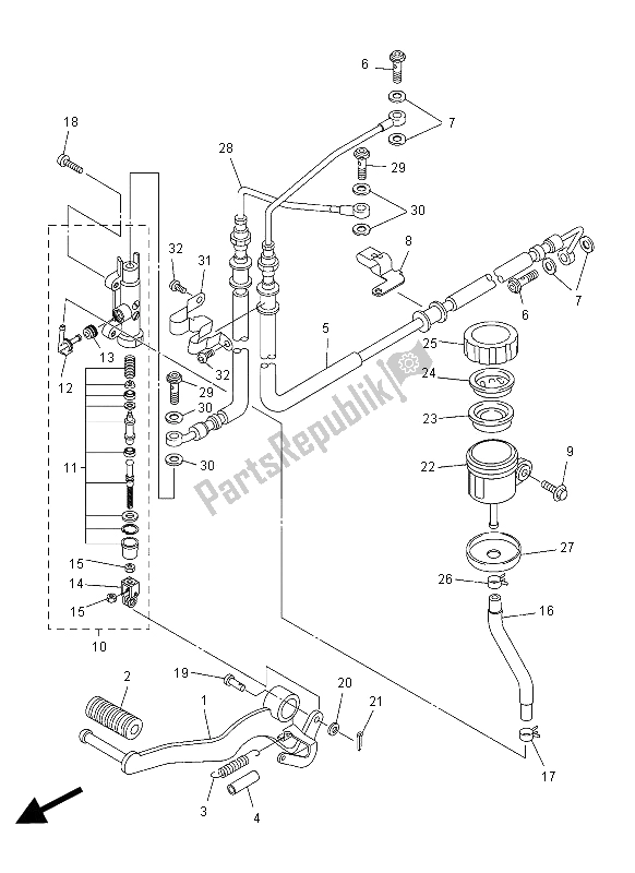 Todas las partes para Cilindro Maestro Trasero de Yamaha FZ1 SA 1000 2012