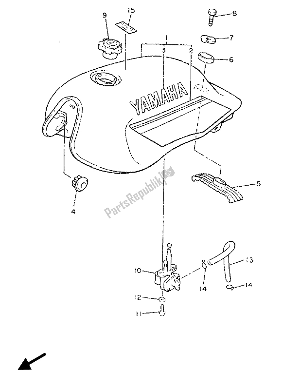 Todas las partes para Depósito De Combustible de Yamaha XJ 600 1989