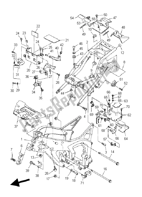 Todas as partes de Quadro, Armação do Yamaha FZ6 NHG 600 2007