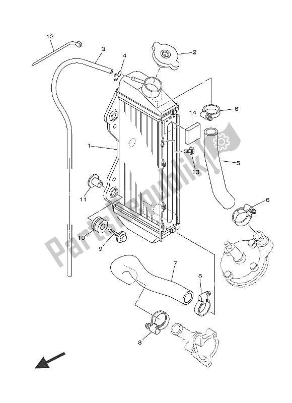 All parts for the Radiator & Hose of the Yamaha YZ 85 LW 2016