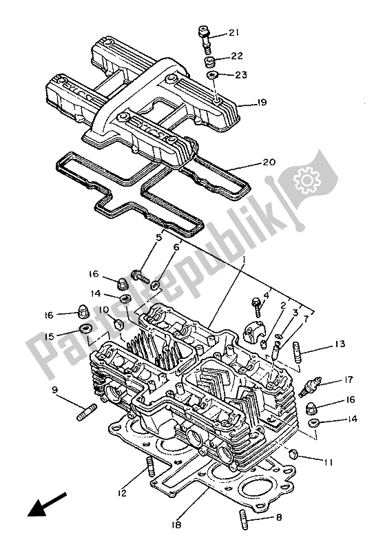 Toutes les pièces pour le Culasse du Yamaha XJ 900F 1989