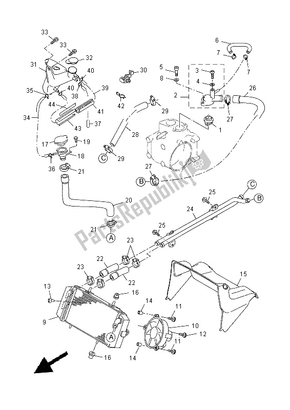 Tutte le parti per il Tubo Del Radiatore del Yamaha YP 250R 2015