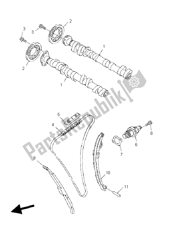 Todas las partes para árbol De Levas Y Cadena de Yamaha FJR 1300 AS 2007