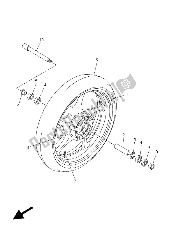 Tutte le parti per il Ruota Anteriore del Yamaha FZ8 S 800 2014