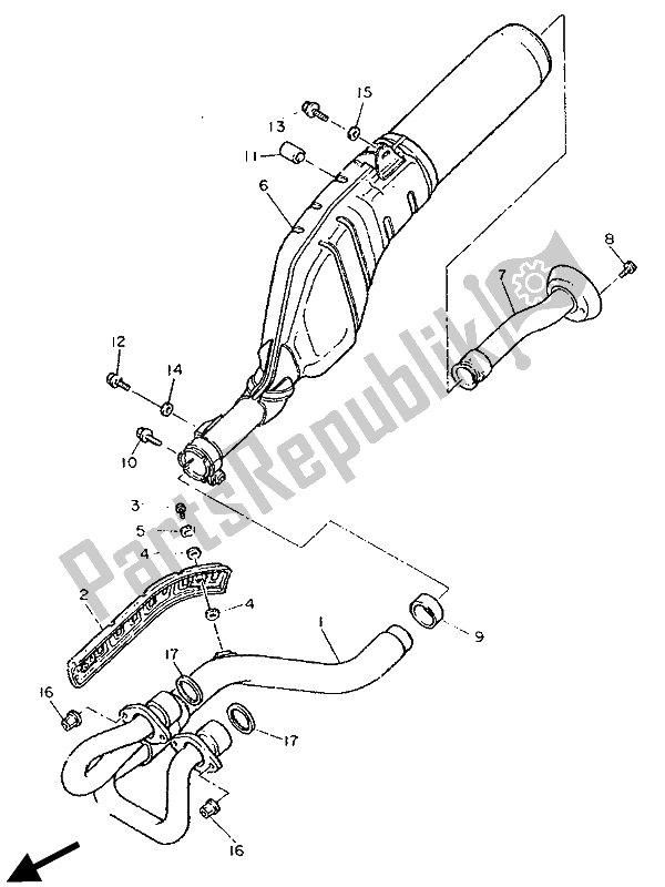 Tutte le parti per il Scarico del Yamaha XT 600Z Tenere 1990