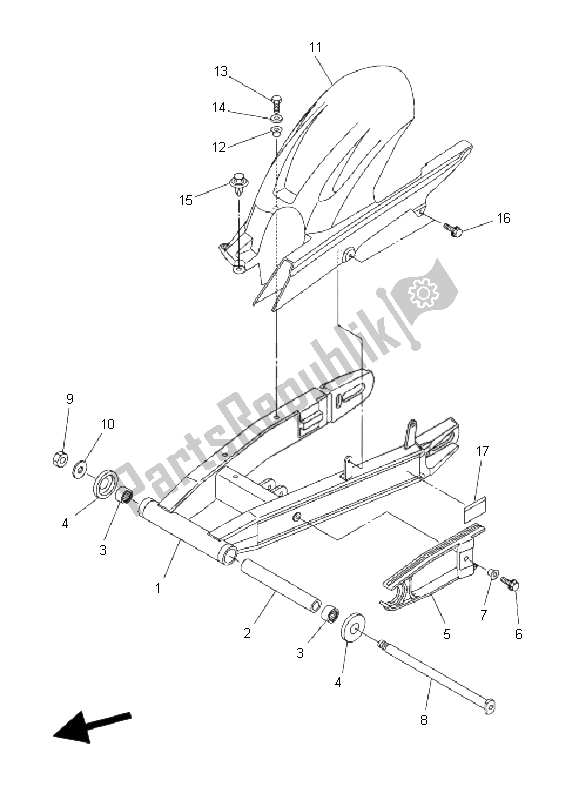 Tutte le parti per il Braccio Posteriore del Yamaha FZ6 SHG 600 2009