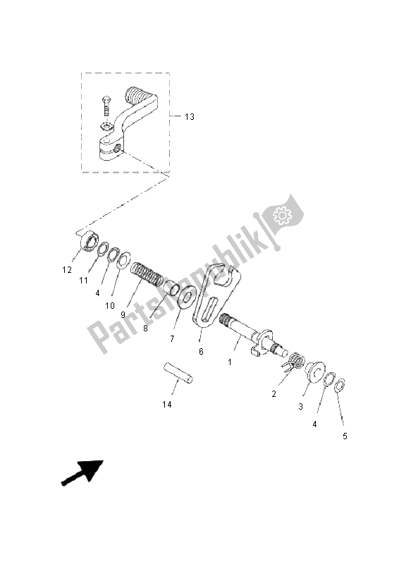 All parts for the Shift Shaft of the Yamaha DT 50R SM 2008