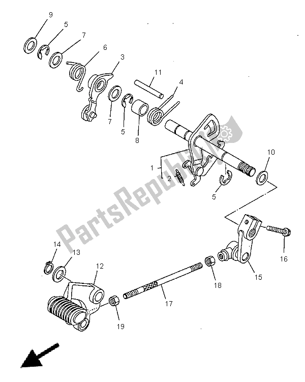 Todas las partes para Eje De Cambio de Yamaha XVS 1100 Dragstar 1999