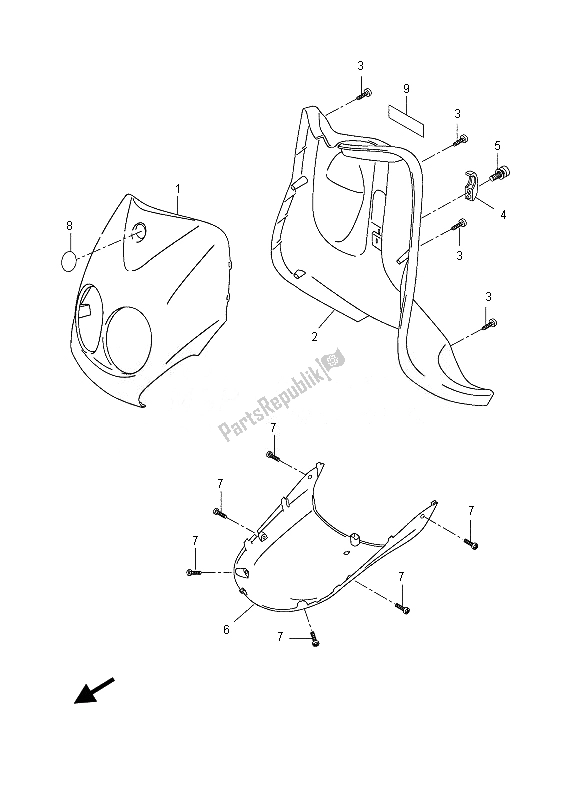 Todas las partes para Escudo De Pierna de Yamaha YN 50 FU 2013