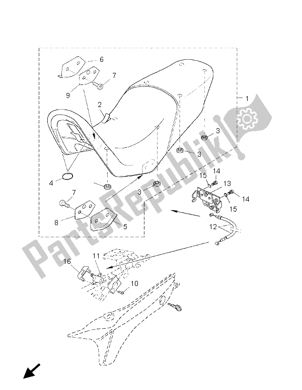 Todas las partes para Asiento de Yamaha BT 1100 Bulldog 2005