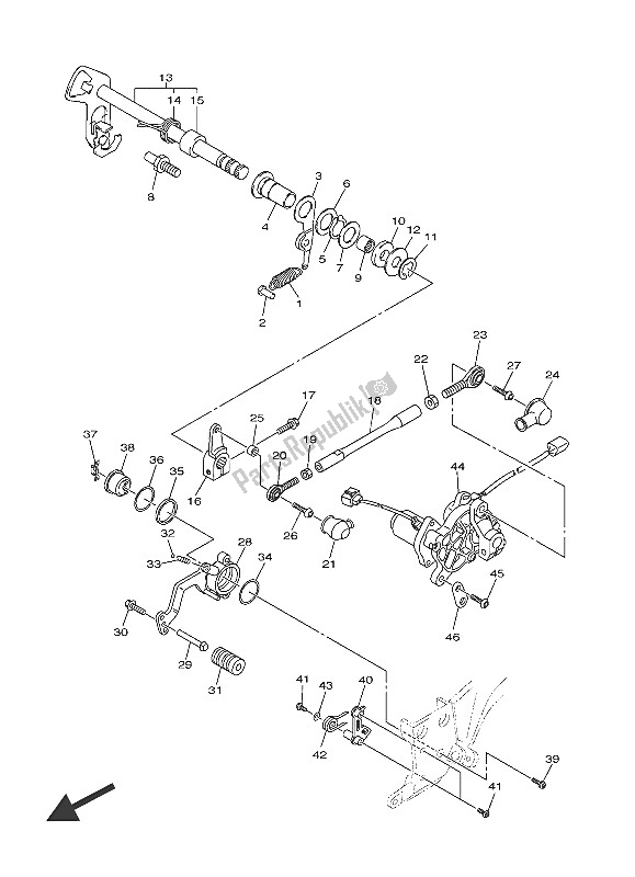 Todas las partes para Eje De Cambio de Yamaha FJR 1300 AS 2016