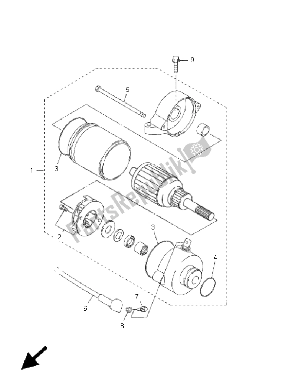 Toutes les pièces pour le Demarreur du Yamaha FJR 1300 2005